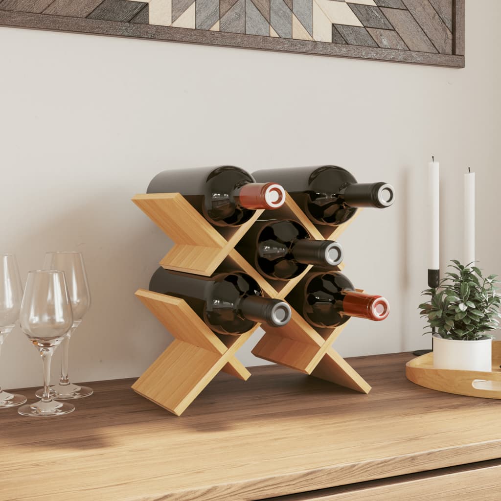 Raft de vin, pentru 5 sticle, 41x15x25 cm, bambus - Lando