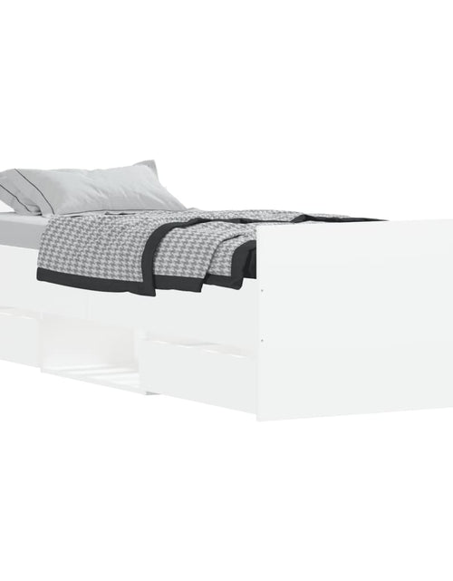 Încărcați imaginea în vizualizatorul Galerie, Cadru de pat cu tăblie de cap/picioare, alb, 75x190 cm - Lando
