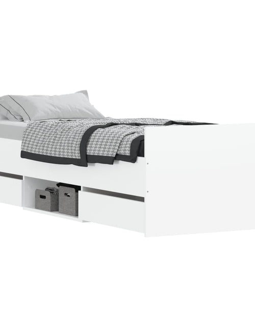 Загрузите изображение в средство просмотра галереи, Cadru de pat cu tăblie de cap/picioare, alb, 75x190 cm - Lando
