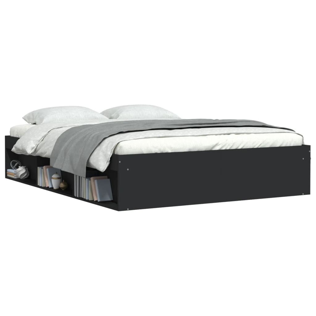 Cadru de pat King Size, negru, 150x200 cm - Lando