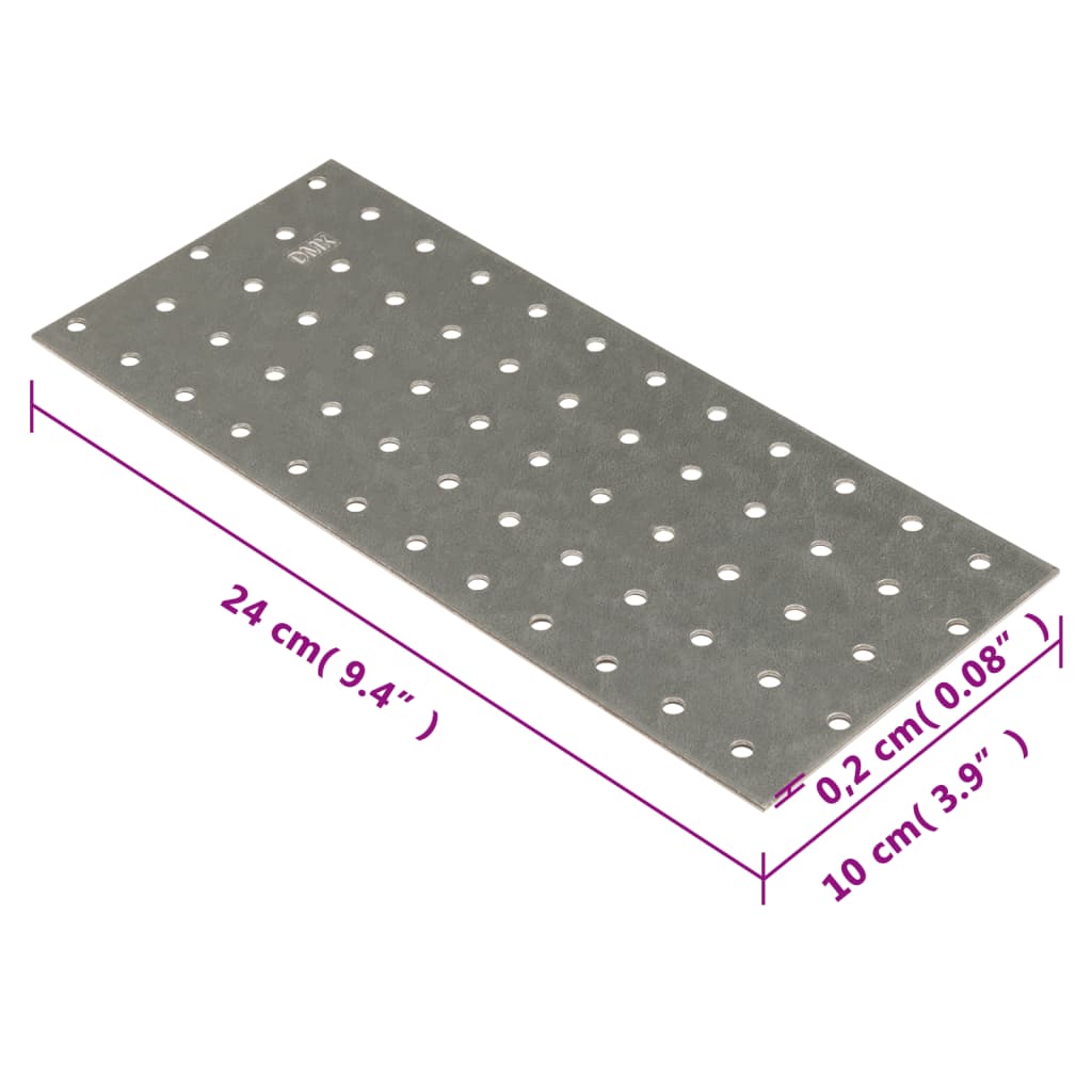 Plăci perforate, 20 buc., 2 mm, 240x100 mm, oțel galvanizat Lando - Lando