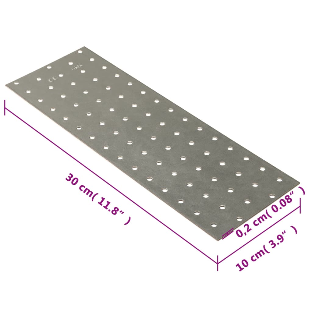 Plăci perforate, 20 buc., 2 mm, 300x100 mm, oțel galvanizat Lando - Lando