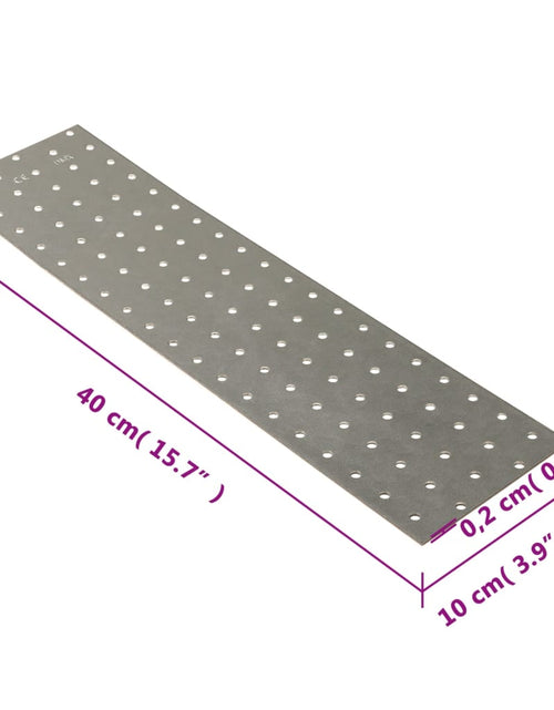 Загрузите изображение в средство просмотра галереи, Plăci perforate, 20 buc., 2 mm, 400x100 mm, oțel galvanizat Lando - Lando
