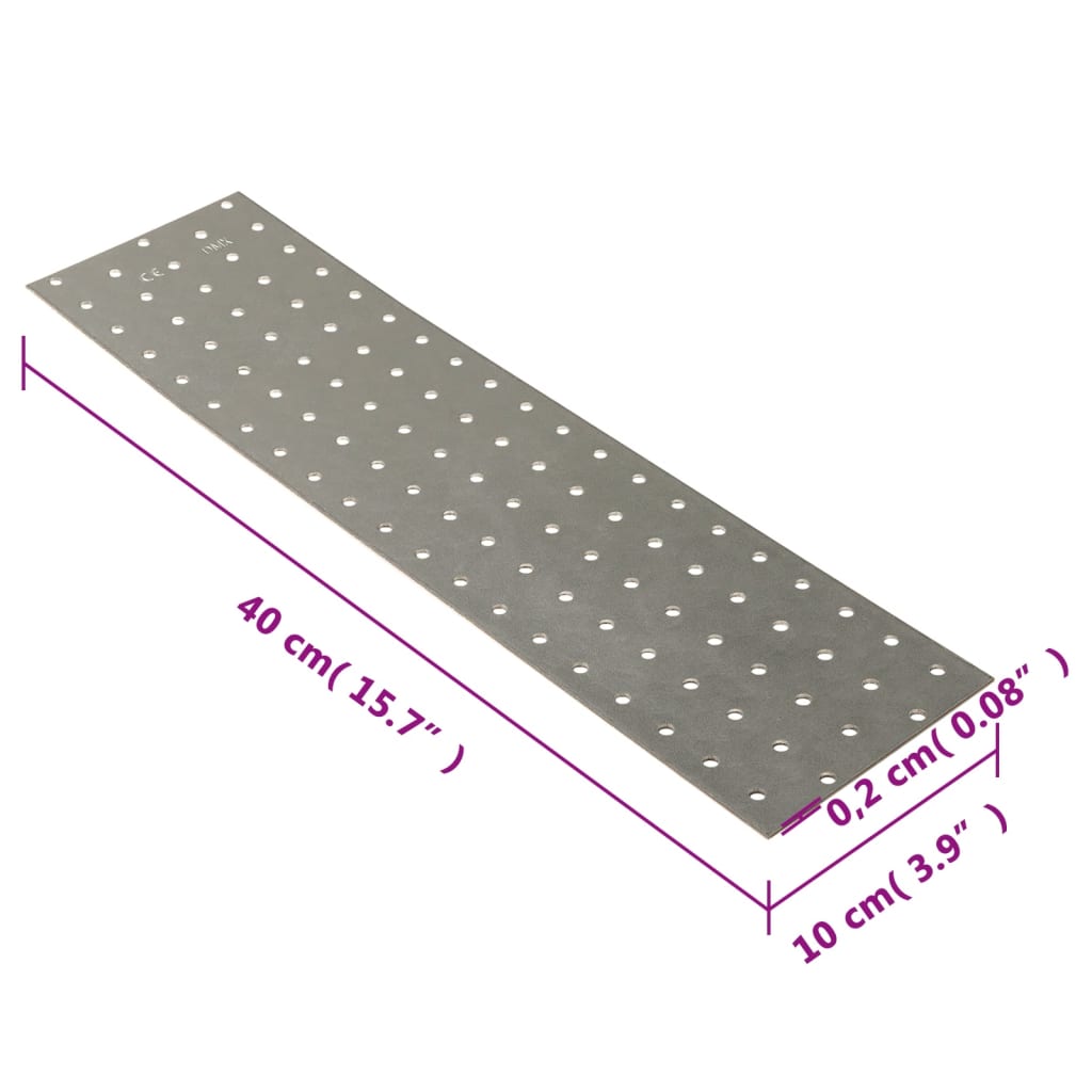 Plăci perforate, 20 buc., 2 mm, 400x100 mm, oțel galvanizat Lando - Lando