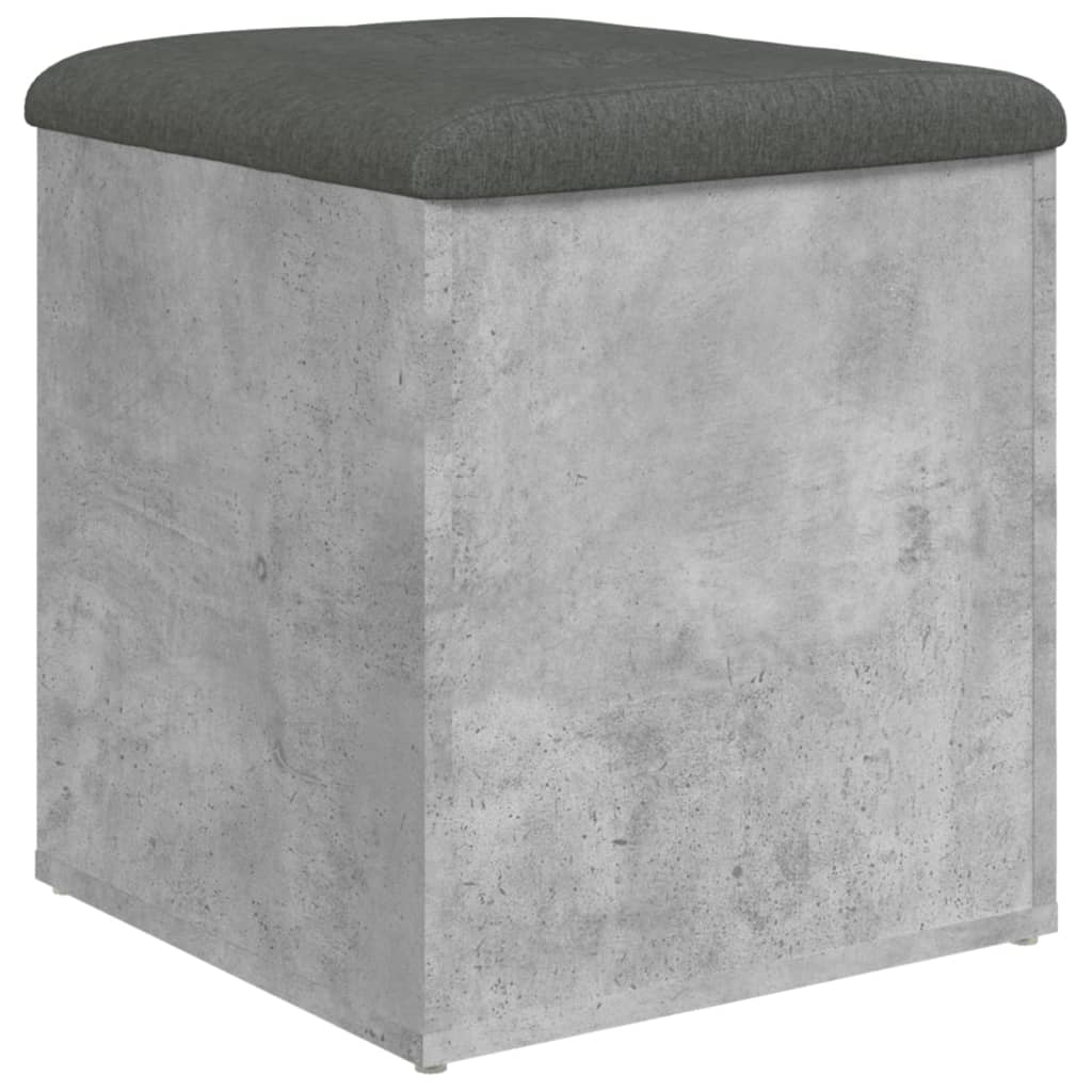 Bancă de depozitare, gri beton, 42x42x45 cm, lemn prelucrat - Lando
