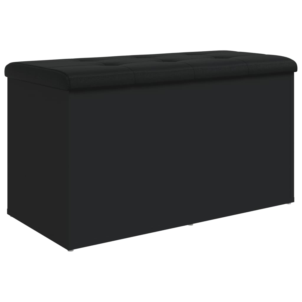 Bancă de depozitare, negru, 82x42x45 cm, lemn prelucrat - Lando