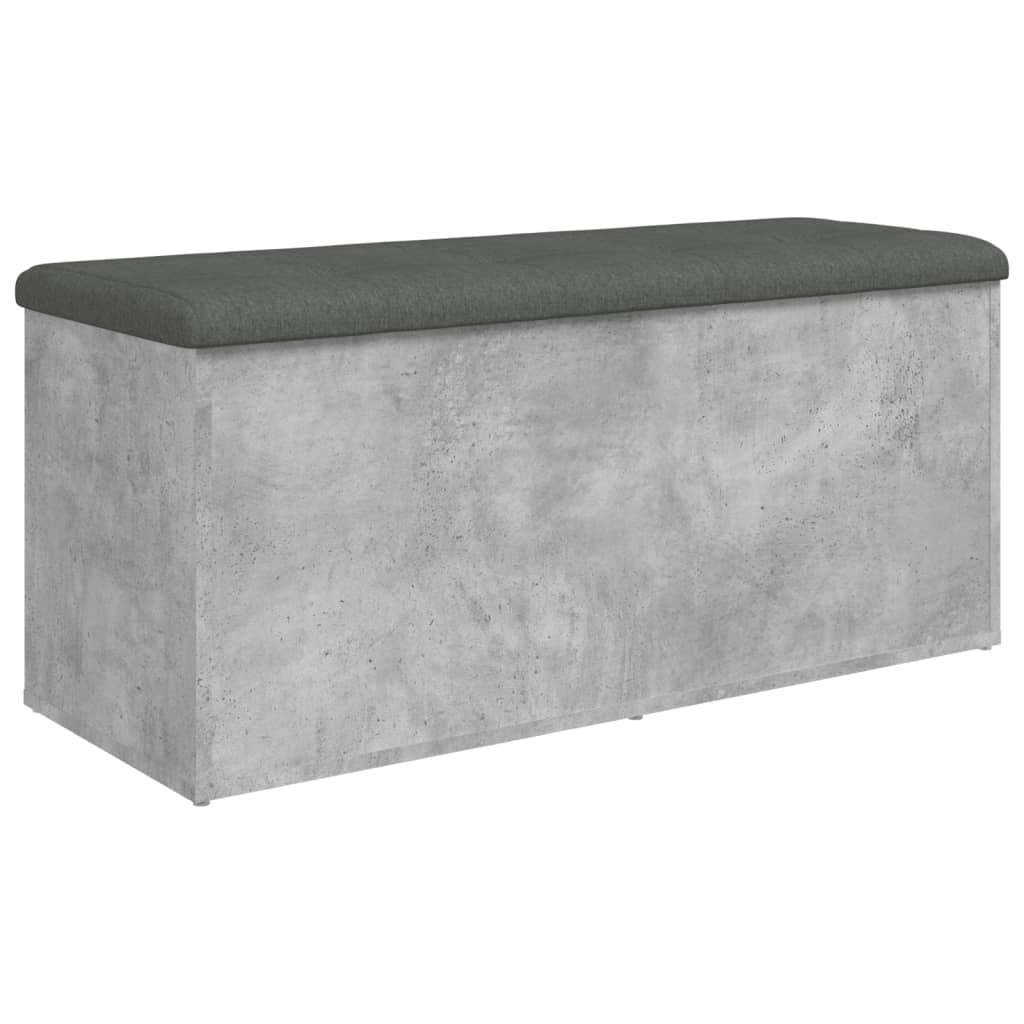 Bancă de depozitare, gri beton, 102x42x45 cm, lemn prelucrat - Lando
