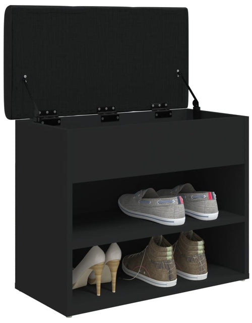 Încărcați imaginea în vizualizatorul Galerie, Bancă de pantofi, negru, 62x32x50 cm, lemn prelucrat - Lando
