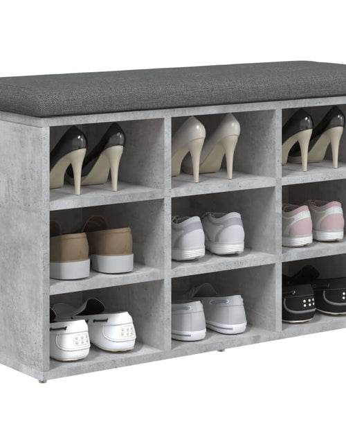 Încărcați imaginea în vizualizatorul Galerie, Bancă de pantofi, gri beton, 82x32x50 cm, lemn prelucrat - Lando
