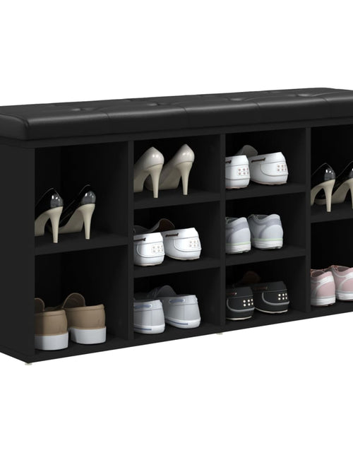 Încărcați imaginea în vizualizatorul Galerie, Bancă de pantofi, negru, 102x32x50 cm, lemn prelucrat - Lando
