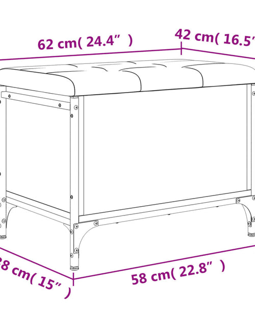 Загрузите изображение в средство просмотра галереи, Bancă de depozitare, stejar fumuriu, 62x42x45 cm lemn prelucrat - Lando
