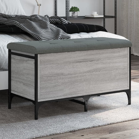 Bancă de depozitare, gri sonoma, 82x42x45 cm, lemn prelucrat - Lando