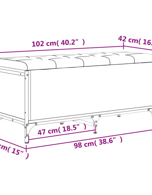 Încărcați imaginea în vizualizatorul Galerie, Bancă de depozitare stejar sonoma, 102x42x45 cm, lemn prelucrat - Lando
