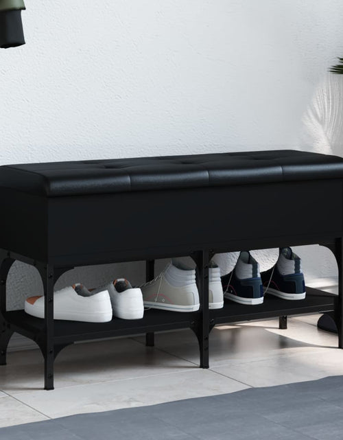 Încărcați imaginea în vizualizatorul Galerie, Bancă de pantofi, negru, 82x32x45 cm, lemn prelucrat - Lando
