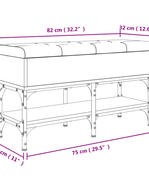 Încărcați imaginea în vizualizatorul Galerie, Bancă de pantofi, stejar maro, 82x32x45 cm, lemn prelucrat - Lando
