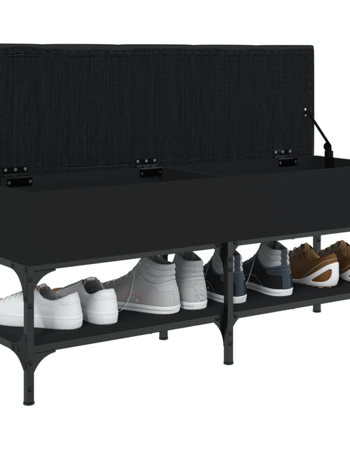 Încărcați imaginea în vizualizatorul Galerie, Bancă de pantofi, negru, 102x32x45 cm, lemn prelucrat - Lando
