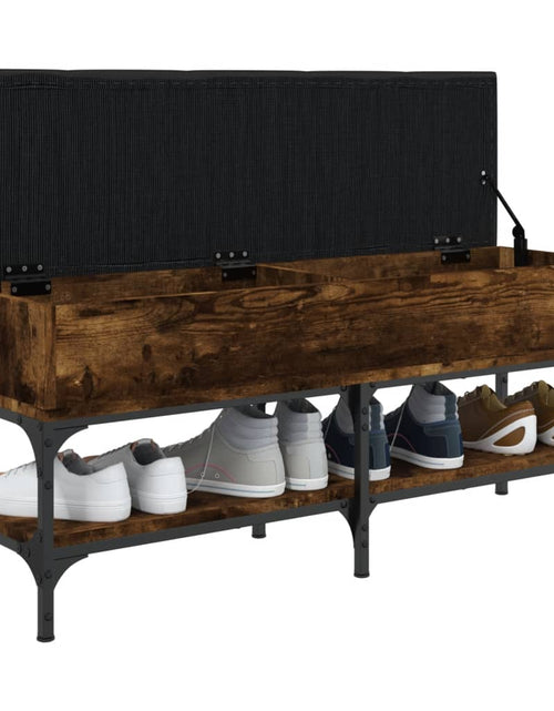 Încărcați imaginea în vizualizatorul Galerie, Bancă de pantofi, stejar fumuriu, 102x32x45 cm, lemn prelucrat - Lando
