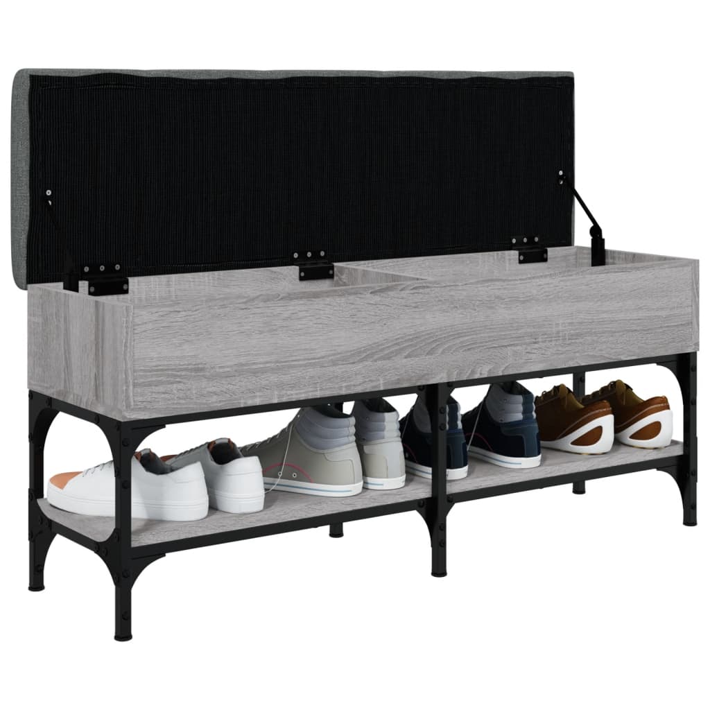 Bancă de pantofi, gri sonoma, 102x32x45 cm, lemn prelucrat - Lando