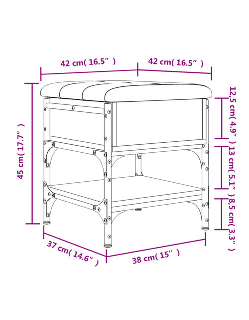 Загрузите изображение в средство просмотра галереи, Bancă de pantofi, stejar fumuriu, 42x42x45 cm, lemn prelucrat - Lando
