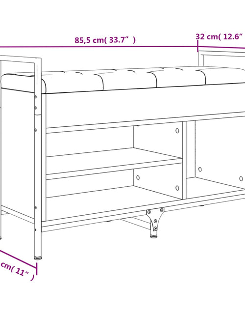 Загрузите изображение в средство просмотра галереи, Bancă de pantofi stejar sonoma 85,5x32x57,5 cm lemn prelucrat - Lando
