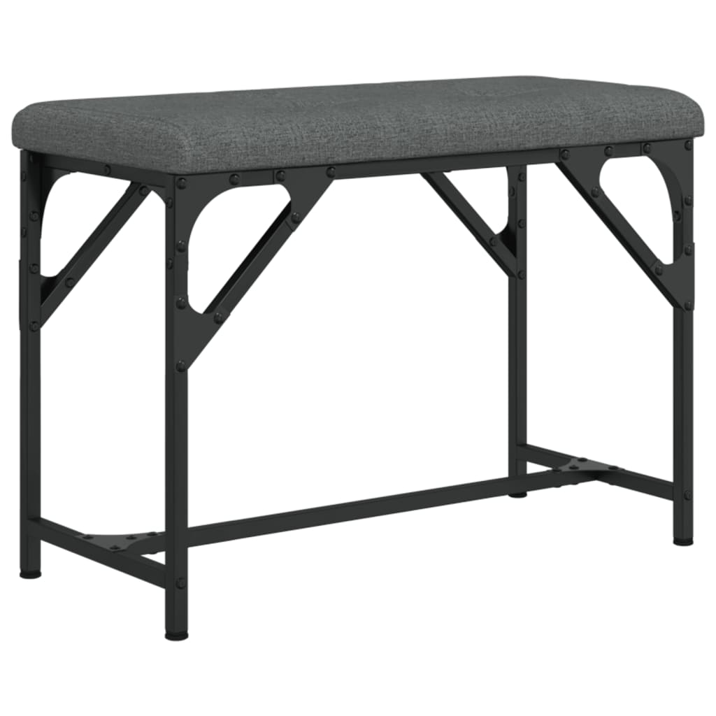 Bancă de bucătărie, gri închis, 62x32x45 cm, oțel și textil - Lando