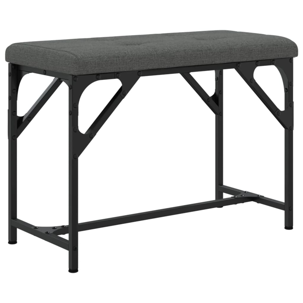 Bancă de bucătărie, gri închis, 62x32x45 cm, oțel și textil - Lando