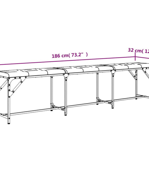 Încărcați imaginea în vizualizatorul Galerie, Bancă de bucătărie, gri deschis, 186x32x45 cm, oțel și textil - Lando

