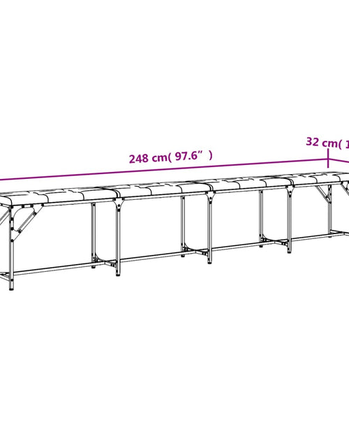 Încărcați imaginea în vizualizatorul Galerie, Bancă de bucătărie, negru, 248x32x45 cm, oțel și textil - Lando
