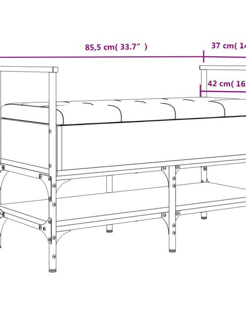 Încărcați imaginea în vizualizatorul Galerie, Bancă de pantofi, negru, 85,5x42x57,5 cm, lemn prelucrat - Lando
