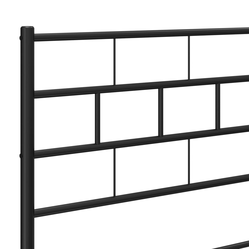 Cadru de pat metalic cu tăblie, negru, 75x190 cm - Lando