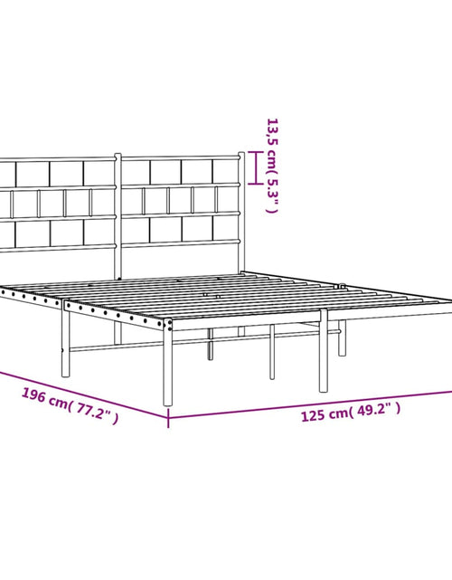 Încărcați imaginea în vizualizatorul Galerie, Cadru de pat metalic cu tăblie, negru, 120x190 cm - Lando
