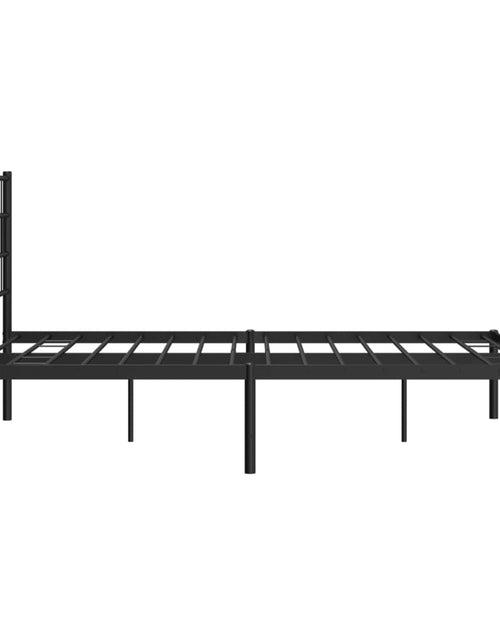Загрузите изображение в средство просмотра галереи, Cadru de pat metalic cu tăblie, negru, 140x200 cm - Lando
