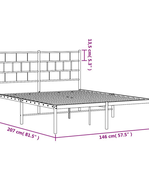 Загрузите изображение в средство просмотра галереи, Cadru de pat metalic cu tăblie, negru, 140x200 cm - Lando
