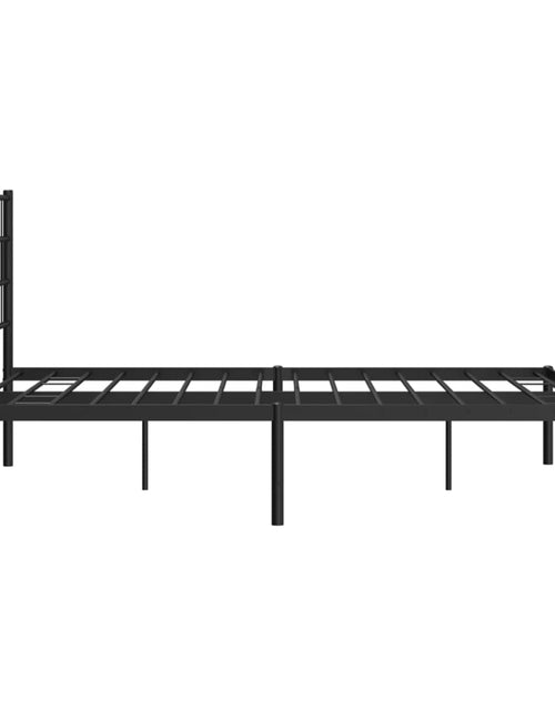 Загрузите изображение в средство просмотра галереи, Cadru de pat metalic cu tăblie, negru, 150x200 cm - Lando
