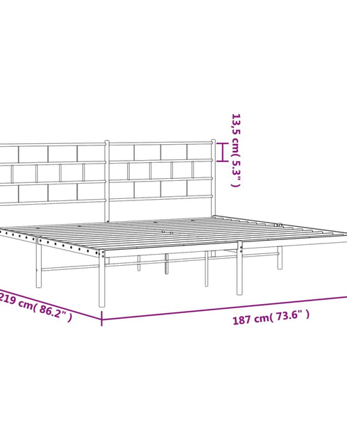 Încărcați imaginea în vizualizatorul Galerie, Cadru de pat metalic cu tăblie, negru, 183x213 cm - Lando
