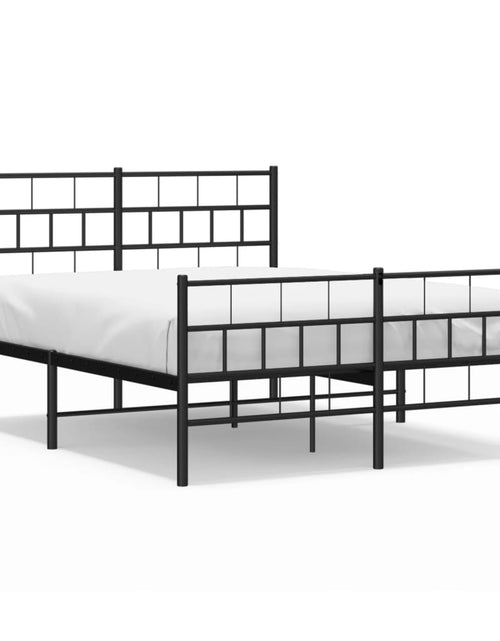 Încărcați imaginea în vizualizatorul Galerie, Cadru pat metalic cu tăblie de cap/picioare, negru, 120x200 cm - Lando
