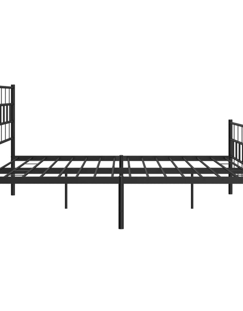 Загрузите изображение в средство просмотра галереи, Cadru pat metalic cu tăblii de cap/picioare, negru, 193x203 cm - Lando

