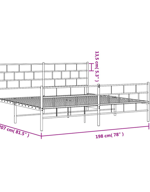 Încărcați imaginea în vizualizatorul Galerie, Cadru pat metalic cu tăblii de cap/picioare, negru, 193x203 cm - Lando
