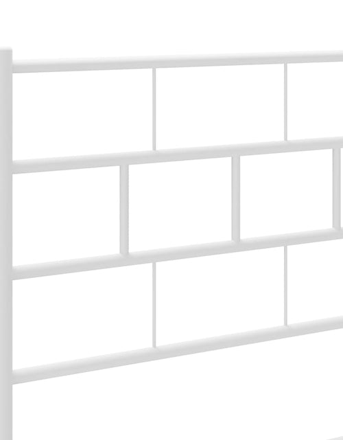 Încărcați imaginea în vizualizatorul Galerie, Cadru de pat din metal cu tăblie, alb, 107x203 cm - Lando
