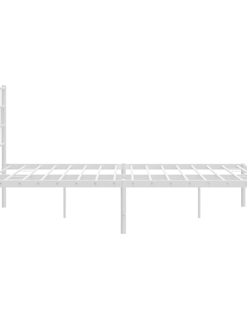 Загрузите изображение в средство просмотра галереи, Cadru de pat metalic cu tăblie, alb, 140x200 cm - Lando
