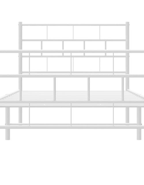 Încărcați imaginea în vizualizatorul Galerie, Cadru de pat metalic cu tăblie de cap/picioare, alb, 100x200 cm - Lando
