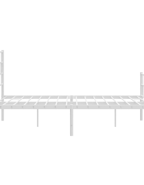 Загрузите изображение в средство просмотра галереи, Cadru de pat metalic cu tăblie de cap/picioare, alb, 140x190 cm - Lando
