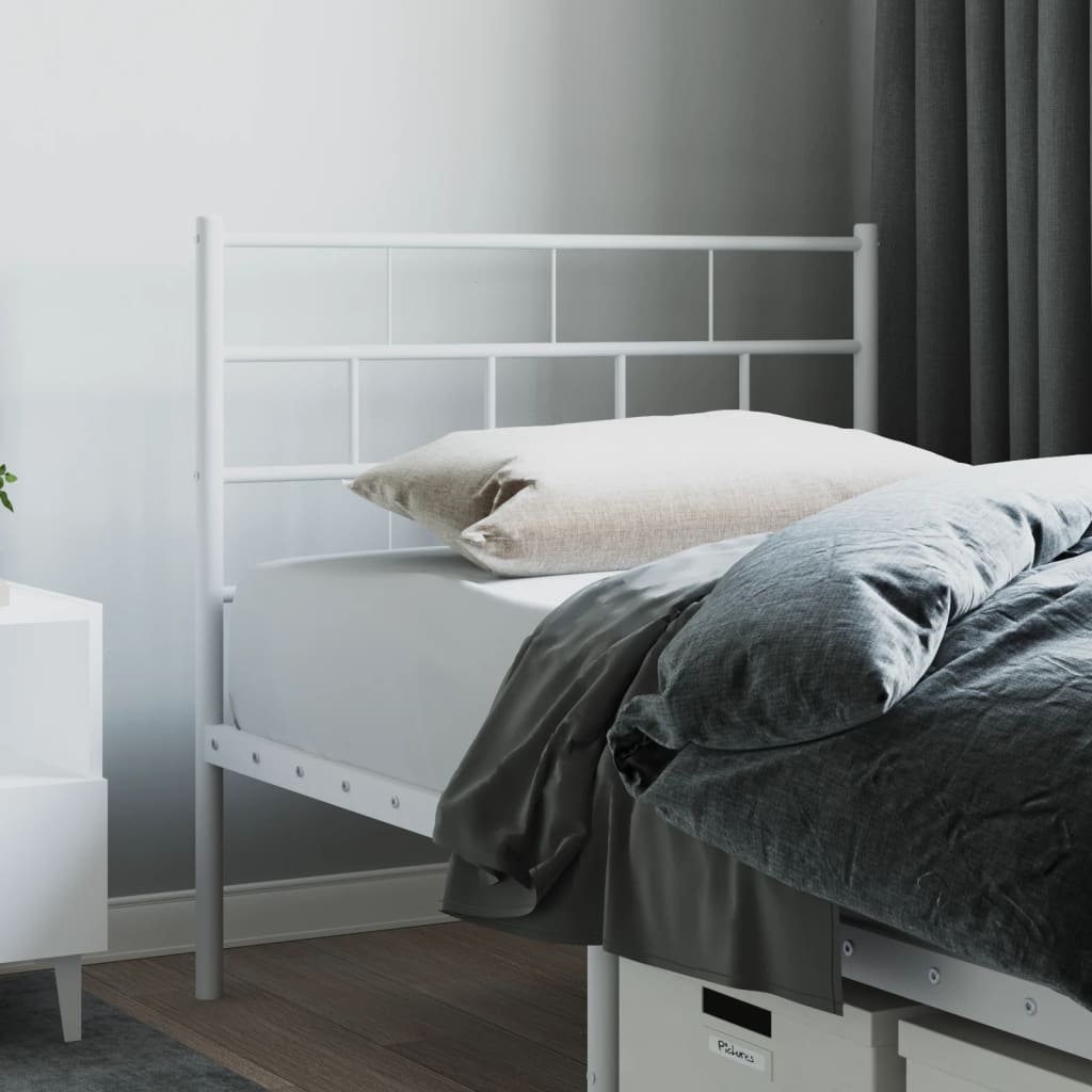 Tăblie de pat metalică, alb, 90 cm - Lando