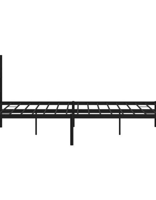 Загрузите изображение в средство просмотра галереи, Cadru de pat metalic cu tăblie, negru, 140x190 cm - Lando
