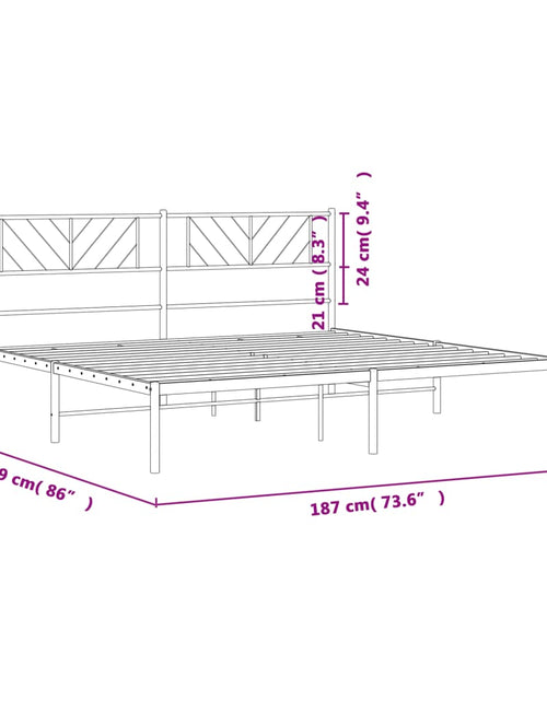 Загрузите изображение в средство просмотра галереи, Cadru de pat metalic cu tăblie, negru, 183x213 cm - Lando
