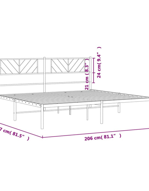 Încărcați imaginea în vizualizatorul Galerie, Cadru de pat metalic cu tăblie, negru, 200x200 cm - Lando
