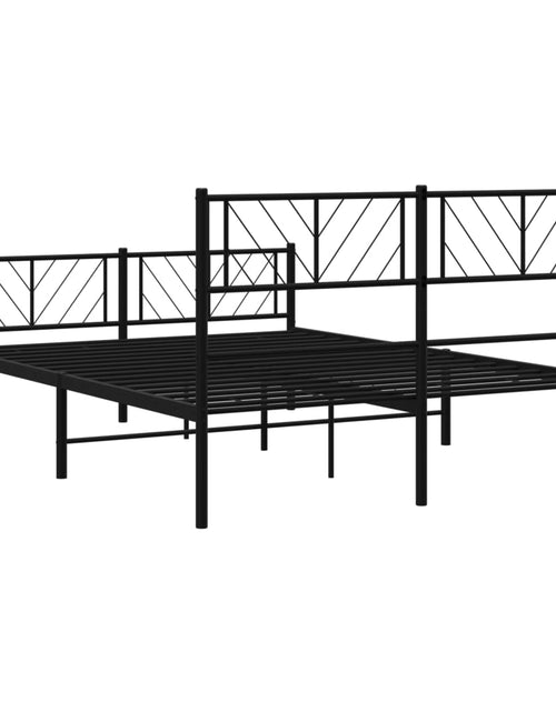 Încărcați imaginea în vizualizatorul Galerie, Cadru pat metalic cu tăblie de cap/picioare, negru, 120x190 cm - Lando
