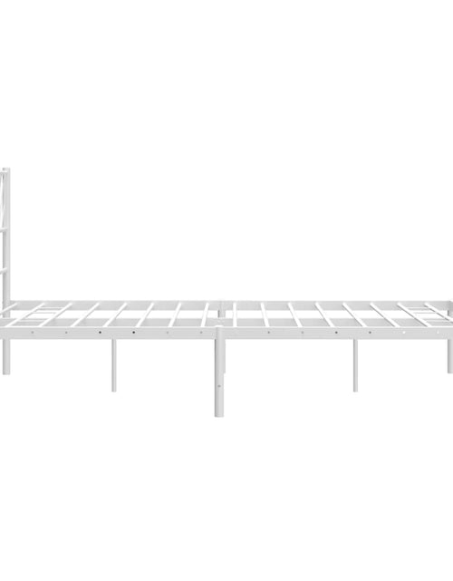 Загрузите изображение в средство просмотра галереи, Cadru de pat metalic cu tăblie, alb, 140x200 cm - Lando

