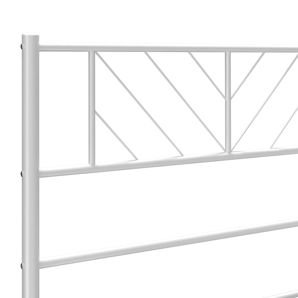 Cadru de pat metalic cu tăblie de cap/picioare, alb, 107x203 cm - Lando