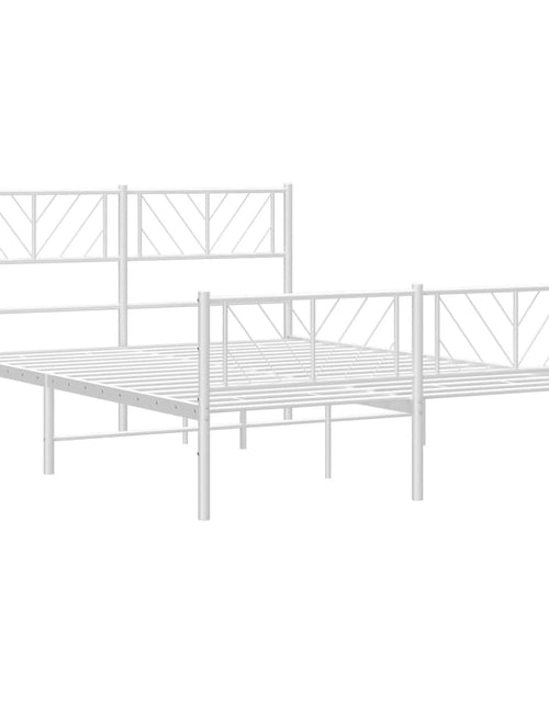 Загрузите изображение в средство просмотра галереи, Cadru de pat metalic cu tăblie de cap/picioare, alb, 140x190 cm - Lando
